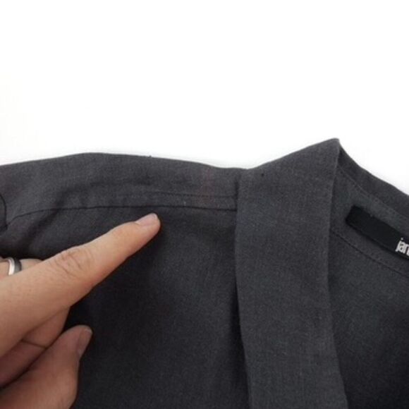 JARBO Big Pocket Linen Button Front Shirt Boyfriend Minimal Lagenlook Resort - Picture 6 of 7